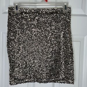 Decree sequenced Gold/ Silver Womens Mini Skirt Sz.Sm